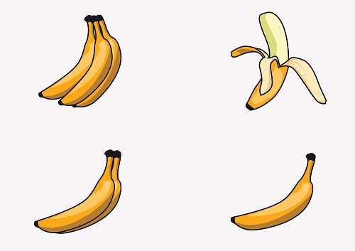 infographic - Bananas weigh about 4-ounces. This is a standard weight for bananas