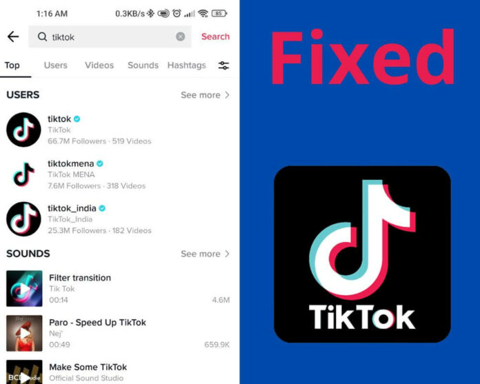 how to fix search bar showing only for users, sounds and hashtags on tiktok