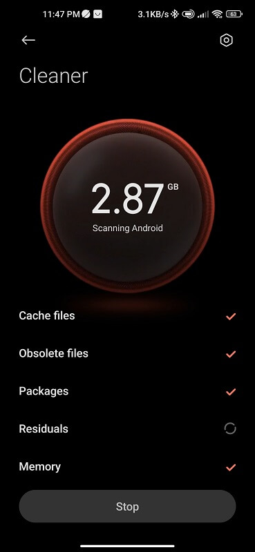 Clear phone cache