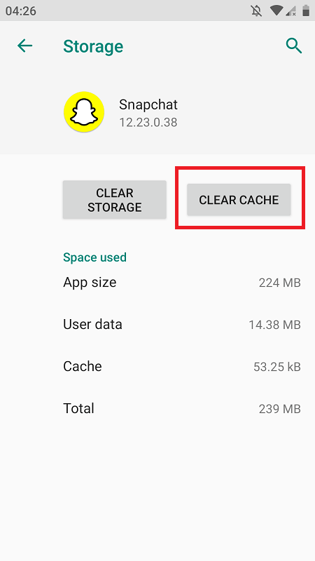 Clear the app cache