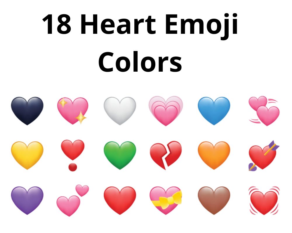 18 Heart Emoji Colors