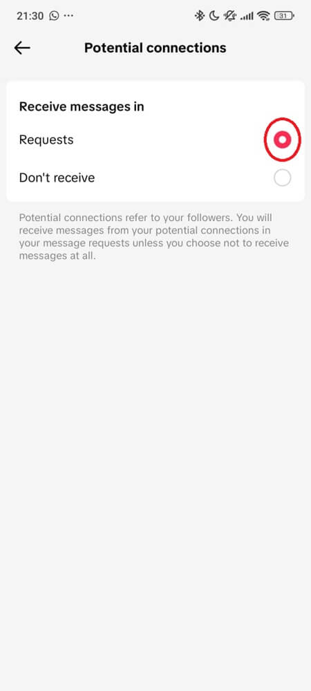 Control who can message you step 3