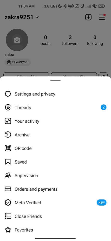 Select Settings and privacy