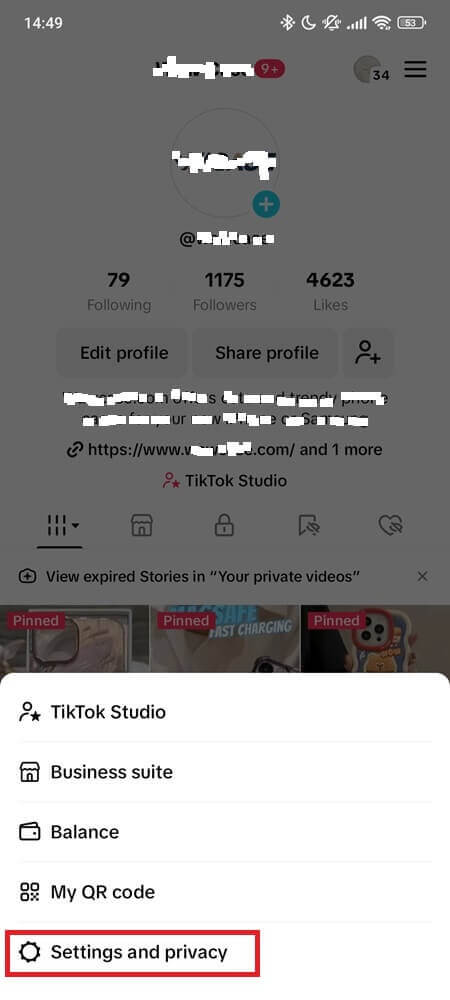 Toggle off TikTok Private Account 1